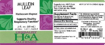 Herbalist & Alchemist H&A Mullein Leaf - herbal supplement