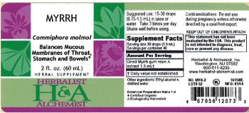 Herbalist & Alchemist H&A Myrrh - herbal supplement