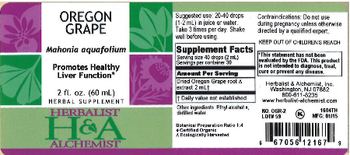 Herbalist & Alchemist H&A Oregon Grape - herbal supplement