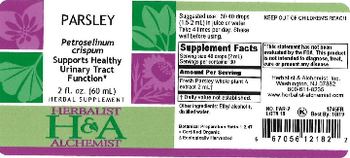 Herbalist & Alchemist H&A Parsley - herbal supplement