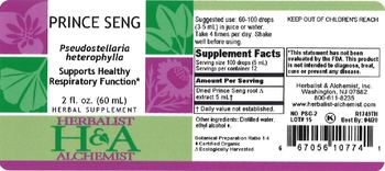 Herbalist & Alchemist H&A Prince Seng - herbal supplement
