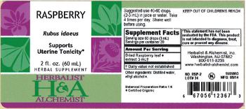 Herbalist & Alchemist H&A Raspberry - herbal supplement