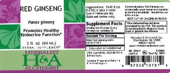 Herbalist & Alchemist H&A Red Ginseng - herbal supplement