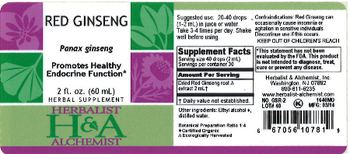 Herbalist & Alchemist H&A Red Giseng - herbal supplement