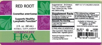 Herbalist & Alchemist H&A Red Root - herbal supplement
