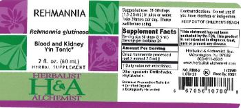 Herbalist & Alchemist H&A Rehmannia - herbal supplement