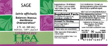 Herbalist & Alchemist H&A Sage - herbal supplement