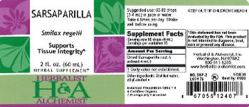 Herbalist & Alchemist H&A Sarsaparilla - herbal supplemnet