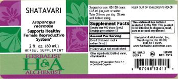 Herbalist & Alchemist H&A Shatavari - herbal supplement