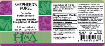 Herbalist & Alchemist H&A Shepherd's Purse - herbal supplement