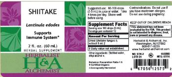 Herbalist & Alchemist H&A Shiitake - herbal supplement