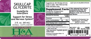 Herbalist & Alchemist H&A Skullcap Glycerite - herbal supplement