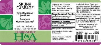 Herbalist & Alchemist H&A Skunk Cabbage - herbal supplement