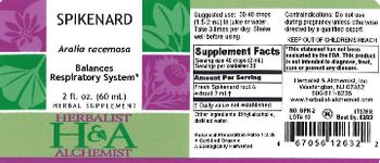Herbalist & Alchemist H&A Spikenard - herbal supplement
