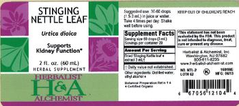 Herbalist & Alchemist H&A Stinging Nettle Leaf - herbal supplement