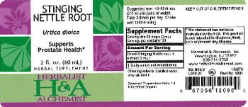 Herbalist & Alchemist H&A Stinging Nettle Root - herbal supplement