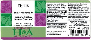 Herbalist & Alchemist H&A Thuja - herbal supplement