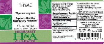 Herbalist & Alchemist H&A Thyme - herbal supplement