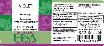 Herbalist & Alchemist H&A Violet - herbal supplement