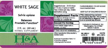 Herbalist & Alchemist H&A White Sage - herbal supplement
