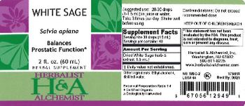 Herbalist & Alchemist H&A White Sage - herbal supplement
