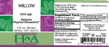 Herbalist & Alchemist H&A Willow - herbal supplement