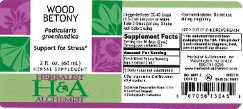 Herbalist & Alchemist H&A Wood Betony - herbal supplement