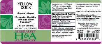 Herbalist & Alchemist H&A Yellow Dock - herbal supplement