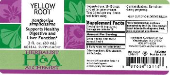 Herbalist & Alchemist H&A Yellow Root - herbal supplement