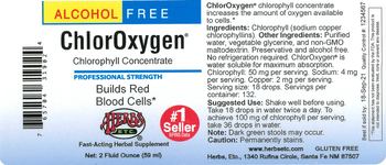 Herbs Etc. ChlorOxygen Chlorophyll Concentrate Alcohol Free - fastacting herbal supplement