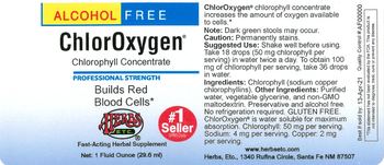 Herbs Etc. ChlorOxygen Chlorophyll Concentrate Alcohol Free - fastacting herbal supplement