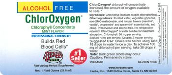 Herbs Etc. ChlorOxygen Chlorophyll Concentrate Alcohol Free Mint Flavored - fastacting herbal supplement