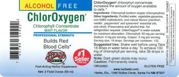 Herbs Etc. ChlorOxygen Chlorophyll Concentrate Alcohol Free Mint Flavored - fastacting herbal supplement