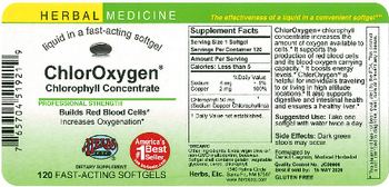 Herbs Etc. ChlorOxygen Chlorophyll Concentrate Softgels - supplement