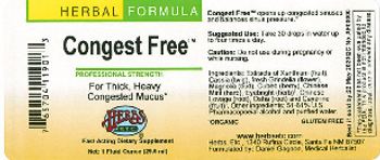 Herbs Etc. Congest Free - fastacting supplement