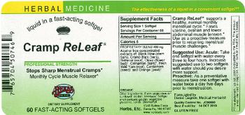 Herbs Etc. Cramp ReLeaf - supplement