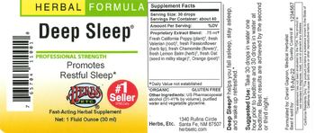 Herbs Etc. Deep Sleep - fastacting supplement