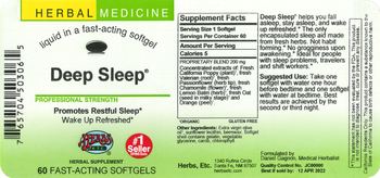Herbs Etc. Deep Sleep - herbal supplement
