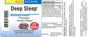 Herbs Etc. Deep Sleep - fastacting herbal supplement