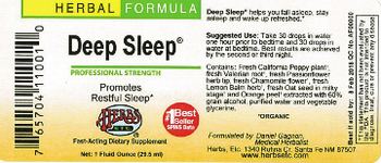 Herbs Etc. Deep Sleep - fastacting herbal supplement