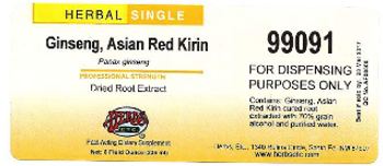 Herbs Etc. Ginseng, Asian Red Kirin - fastacting supplement