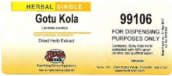 Herbs Etc. Gotu Kola Dried Herb Extract - fastacting supplement