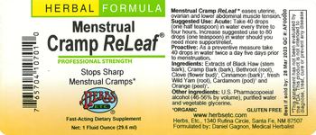 Herbs Etc. Menstrual Cramp ReLeaf - fastacting supplement