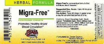 Herbs Etc. Migra-Free - fastacting herbal supplement