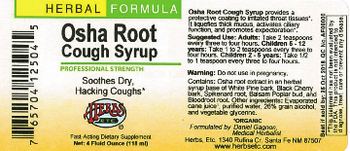 Herbs Etc. Osha Root Cough Syrup - fastacting supplement