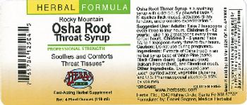 Herbs Etc. Osha Root Rocky Mountain Throat Syrup - fastacting herbal supplement