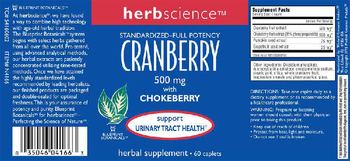 Herbscience Cranberry 500 mg with Chokeberry - herbal supplement