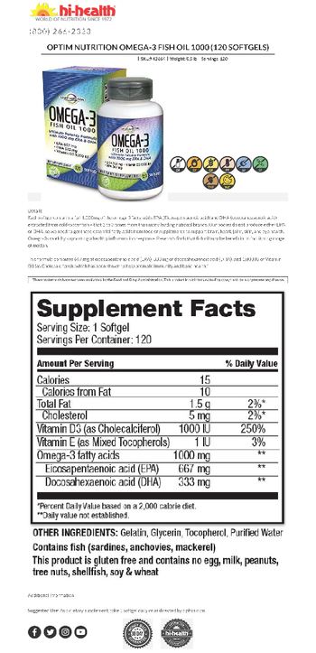 Hi-Health Omega-3 Fish Oil 1000 - supplement