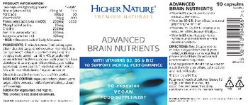 Higher Nature Advanced Brain Nutrients - food supplement