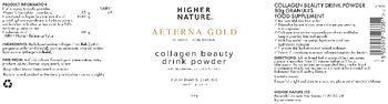 Higher Nature Aeterna Gold Collagen Beauty Drink Powder with Hyaluronic Acid & Vitamin C - food supplement